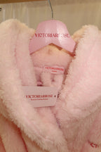 VICTORIARROSE Limited Edition Luxurious Pink Hooded Dressing Gown - Perfect for Cozy Nights and Special Occasions PRE ORDER