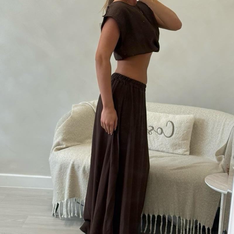 “ Marnie” Elegant Midi skirt set in Multiple Colors - Perfect for Any Occasion