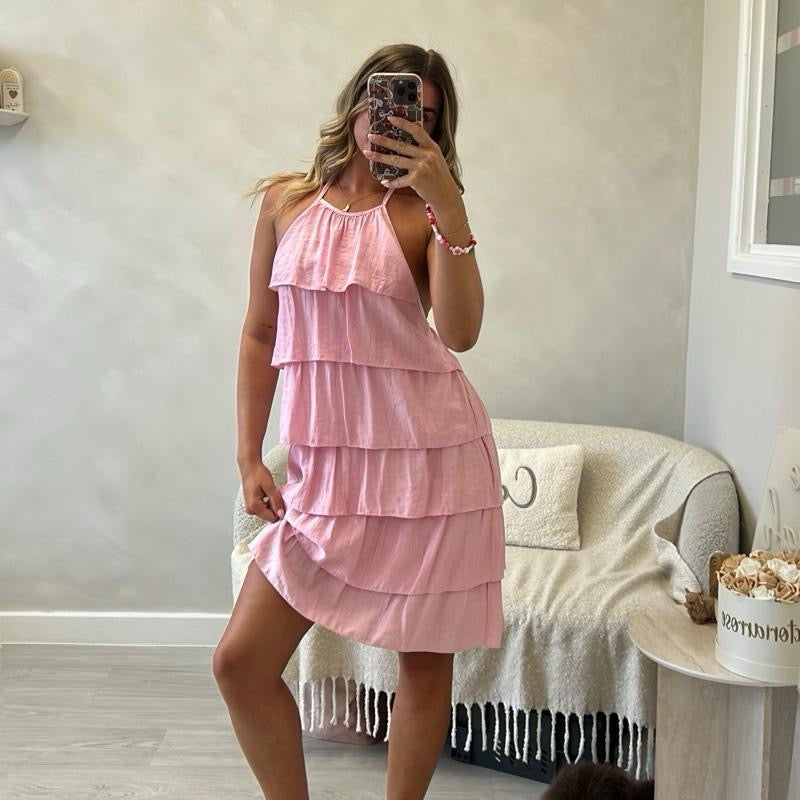 ‘Flora’ Elegant Ruffled Dress in Multiple Colors for Women's Fashion