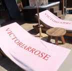 Victoriarose XL Pink Beach Towel Perfect for Poolside Relaxation and Sunbathing 100% cotton super soft