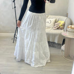 “Valentina”  The Vacation Vibes Skirt - Vibrant Eyelet Tiered Design in Multiple Colors for Summer Style Womenswear