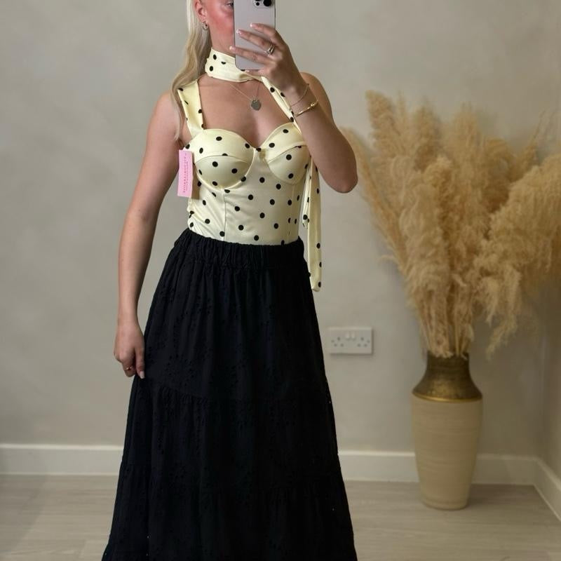‘Sadie’ polka dot corset style top