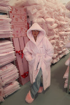 VICTORIARROSE Limited Edition Luxurious Pink Hooded Dressing Gown - Perfect for Cozy Nights and Special Occasions PRE ORDER