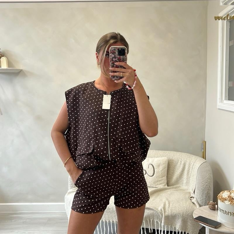 Annie Polka Dot Two-Piece Co Set for Women - Stylish and Comfortable Outfit