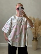 Julia Jersey - Striped Baseball Tee with Number size 6-16