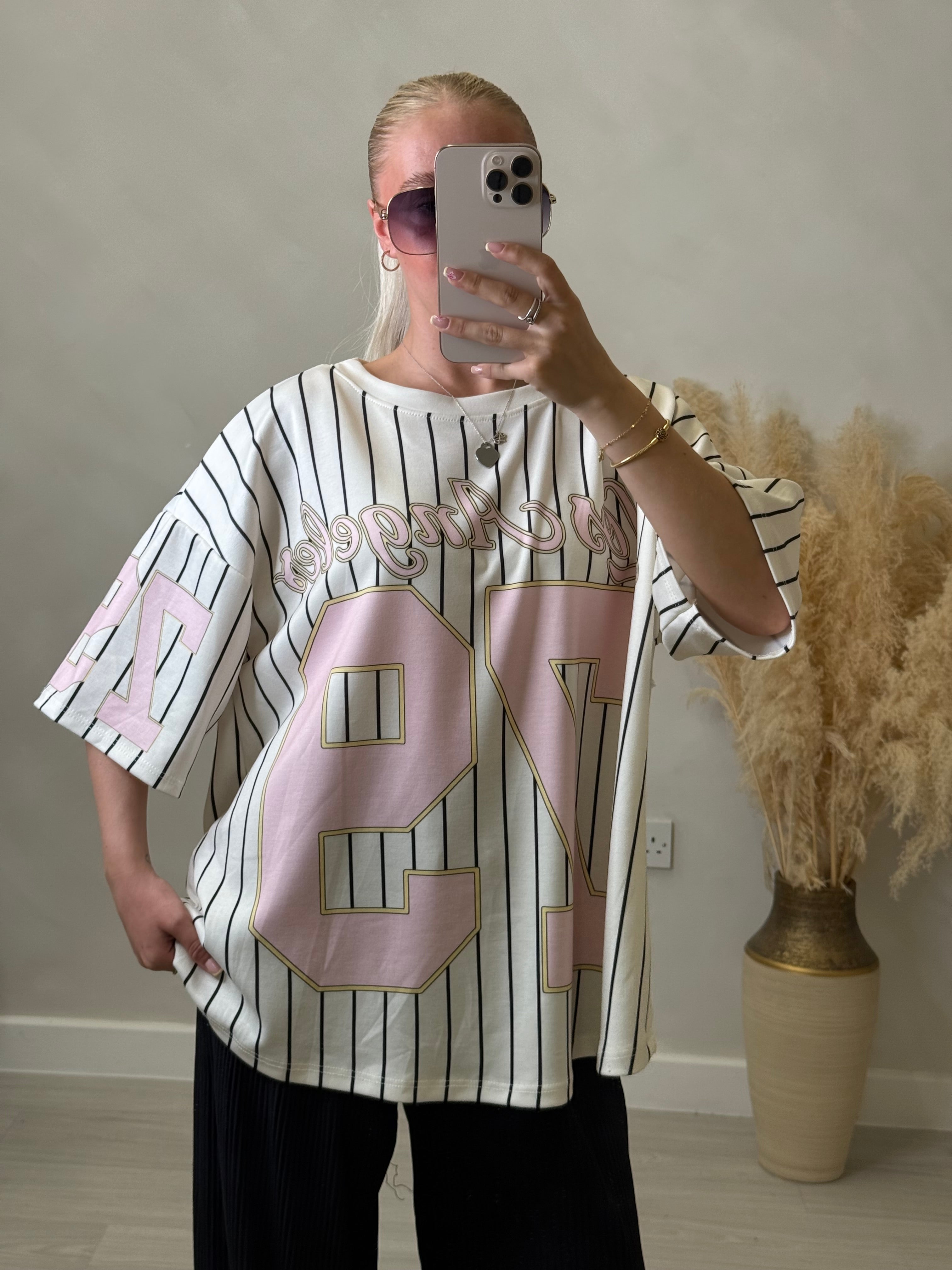 Julia Jersey - Striped Baseball Tee with Number size 6-16
