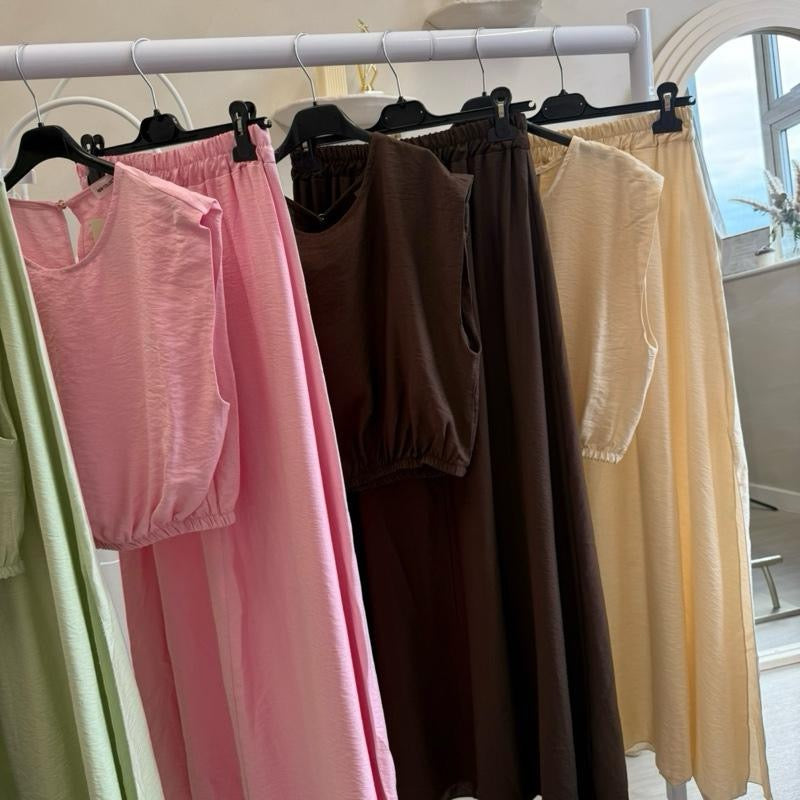 “ Marnie” Elegant Midi skirt set in Multiple Colors - Perfect for Any Occasion