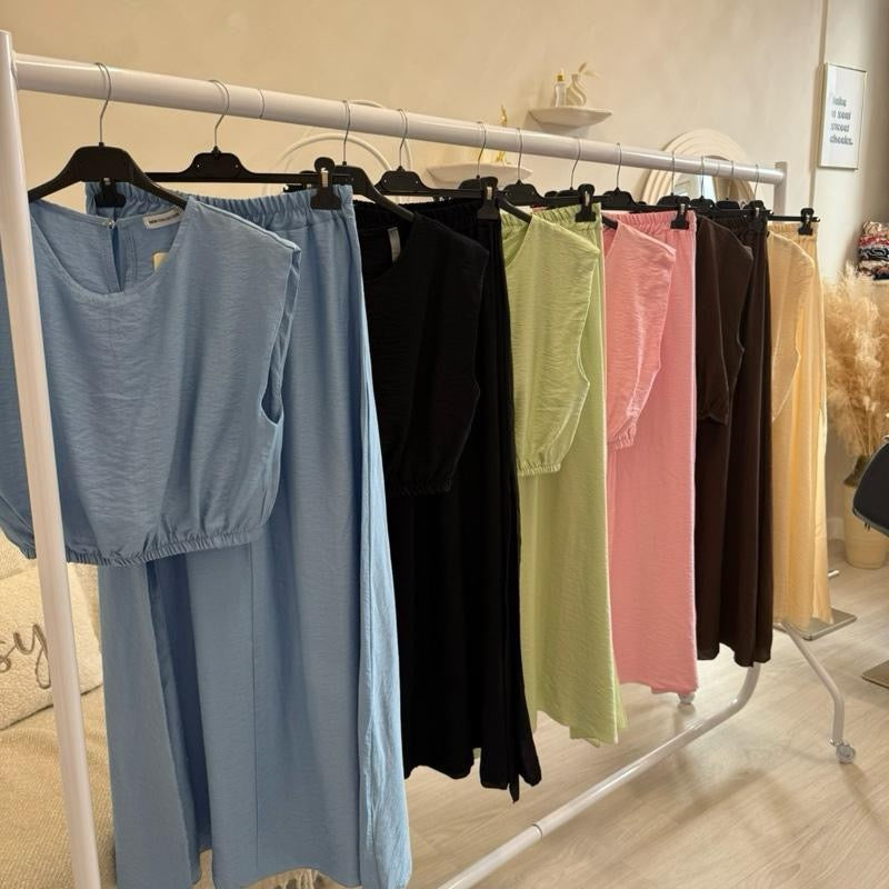 “ Marnie” Elegant Midi skirt set in Multiple Colors - Perfect for Any Occasion