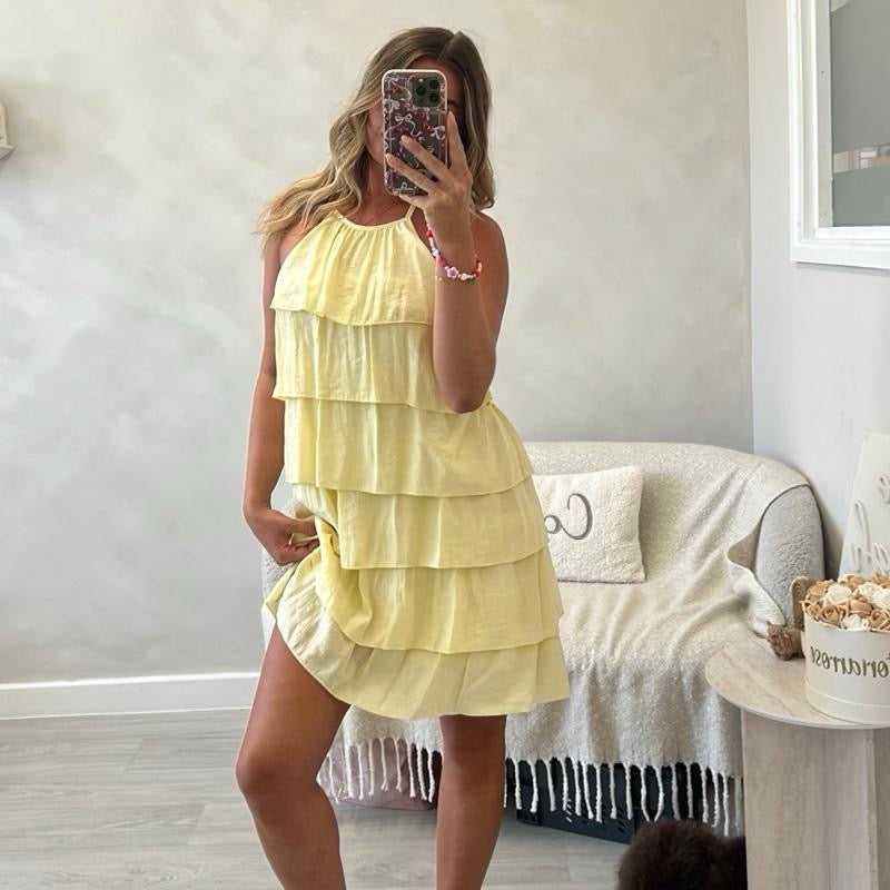 ‘Flora’ Elegant Ruffled Dress in Multiple Colors for Women's Fashion