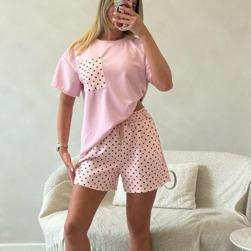 ‘Luna’ polka dot shorts set