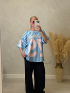 Julia Jersey - Striped Baseball Tee with Number size 6-16