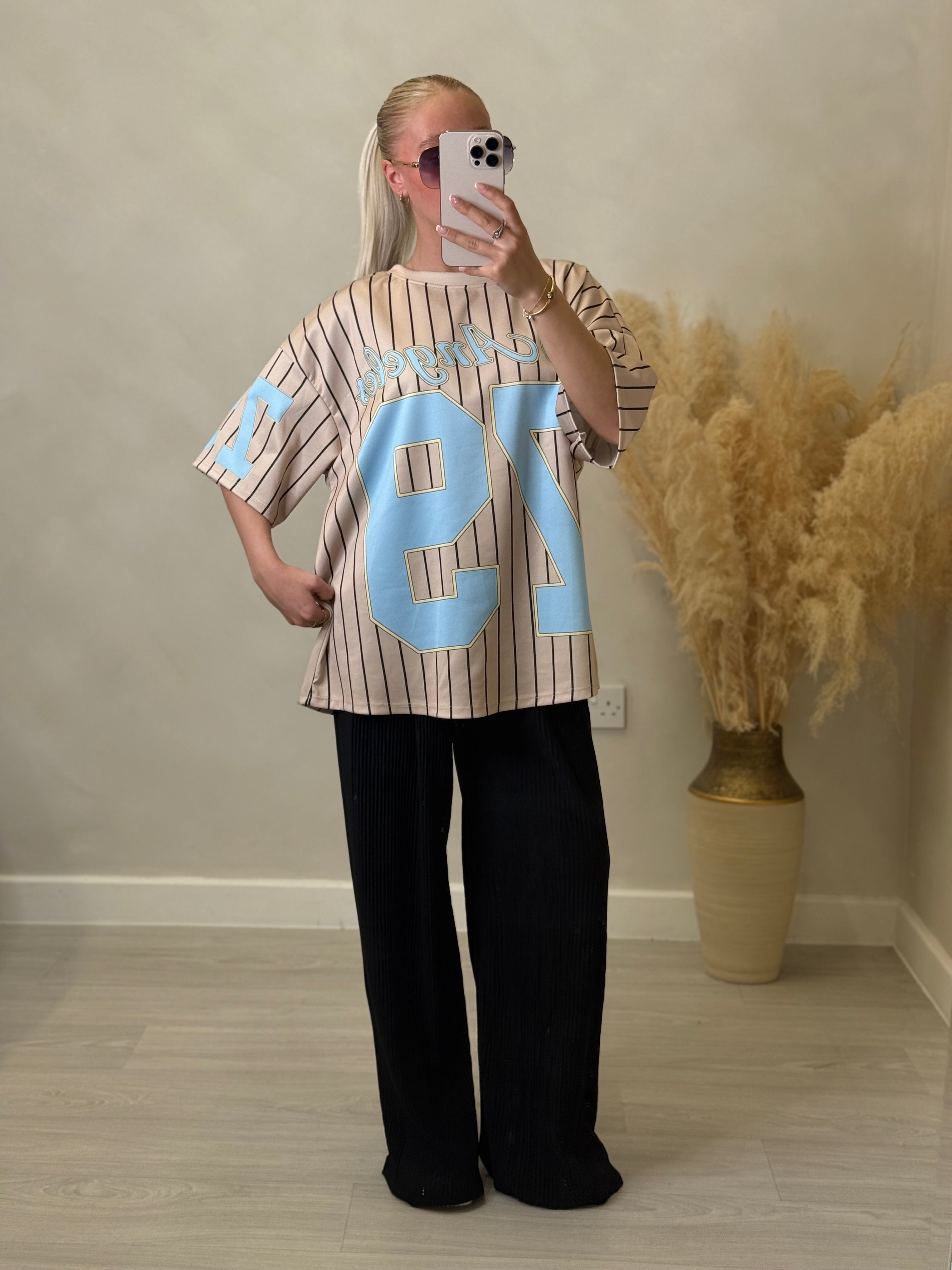 Julia Jersey - Striped Baseball Tee with Number size 6-16