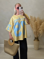 Julia Jersey - Striped Baseball Tee with Number size 6-16