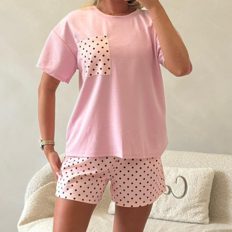 ‘Luna’ polka dot shorts set