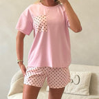 ‘Luna’ polka dot shorts set