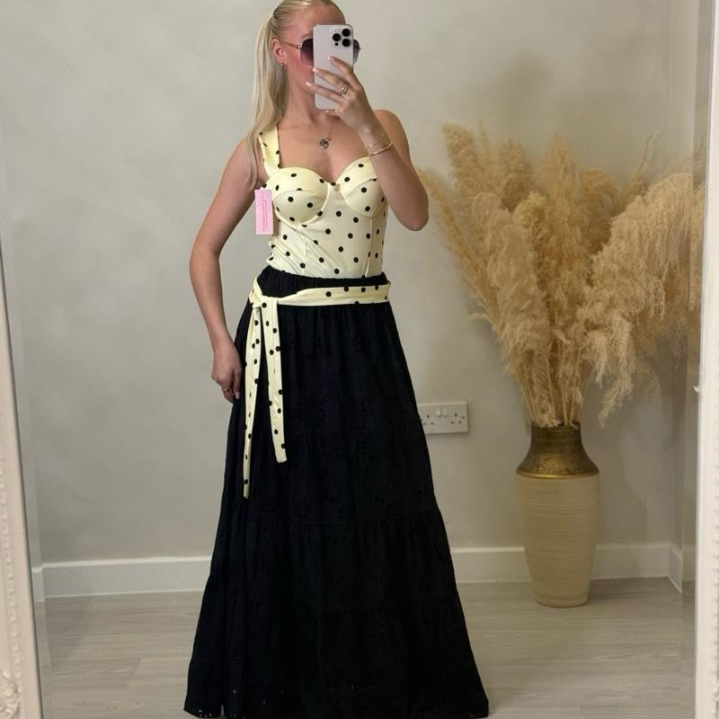 ‘Sadie’ polka dot corset style top