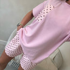 ‘Luna’ polka dot shorts set