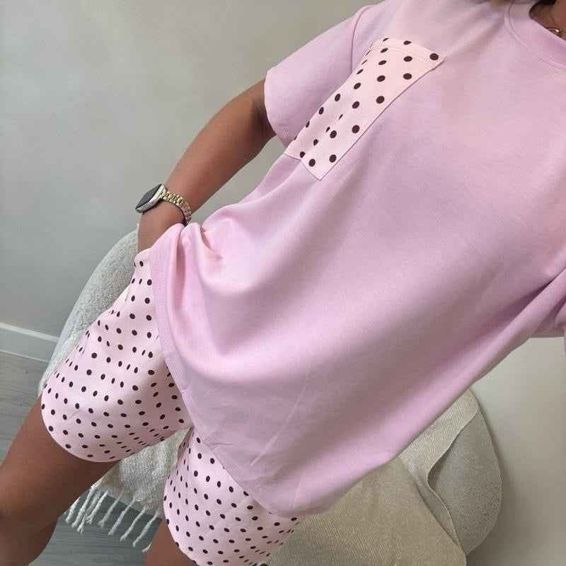 ‘Luna’ polka dot shorts set