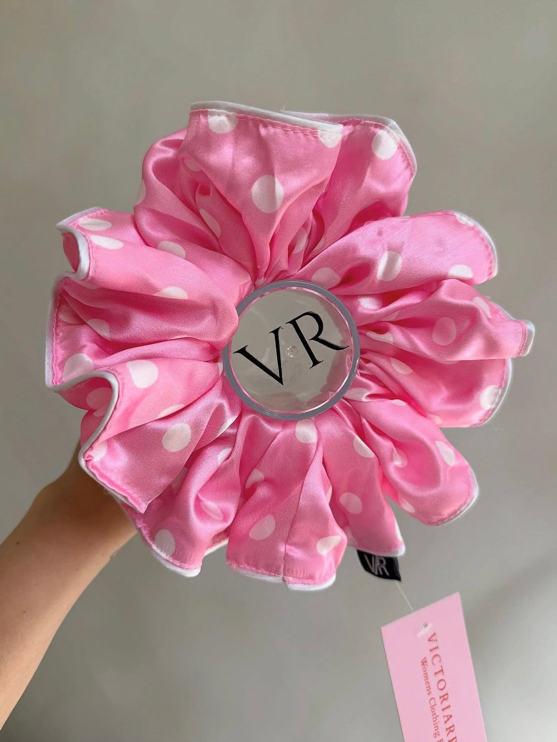 Pink polkadot XXL VR SCRUNCHIE