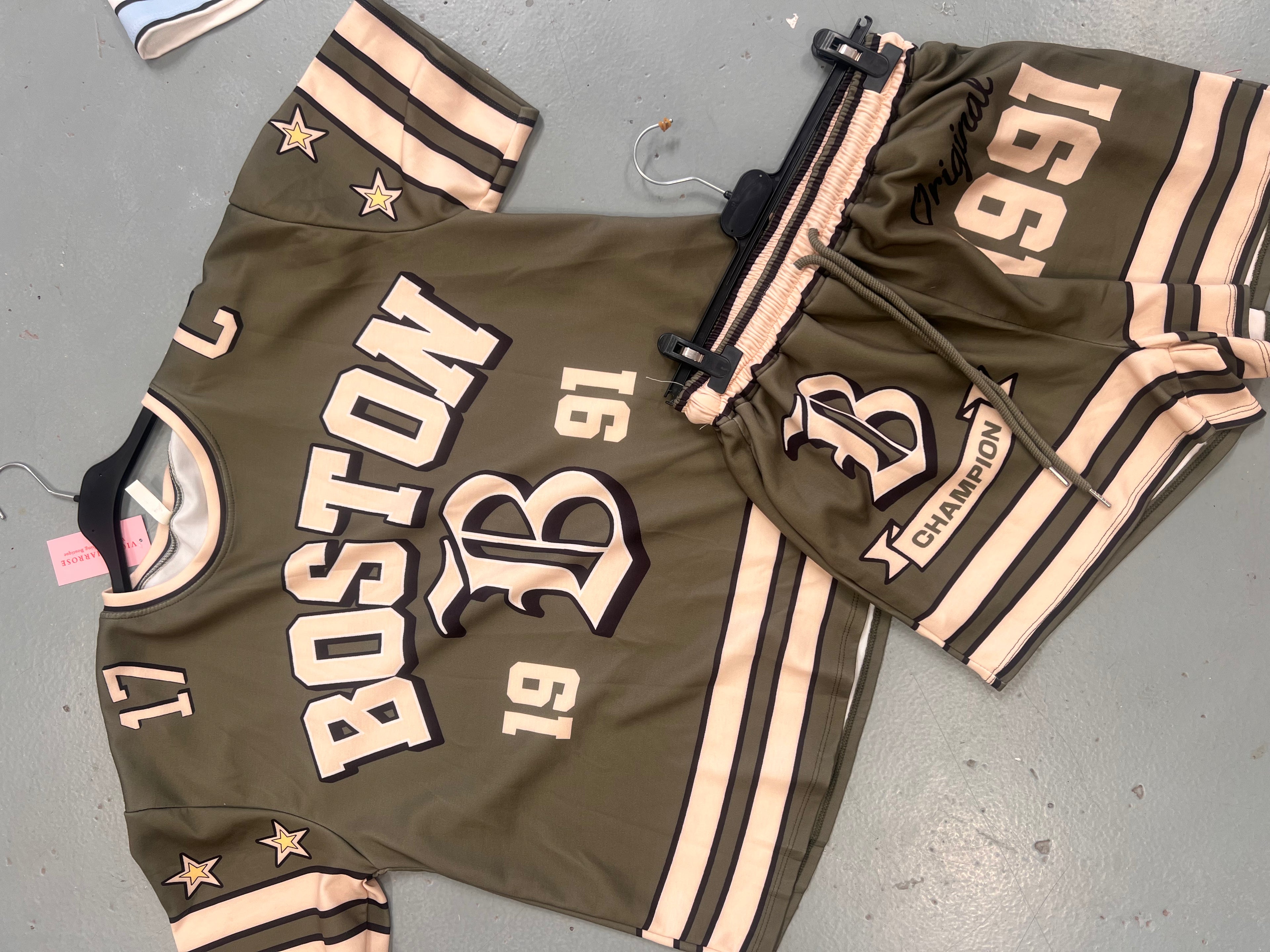 Boston jersey and short set
