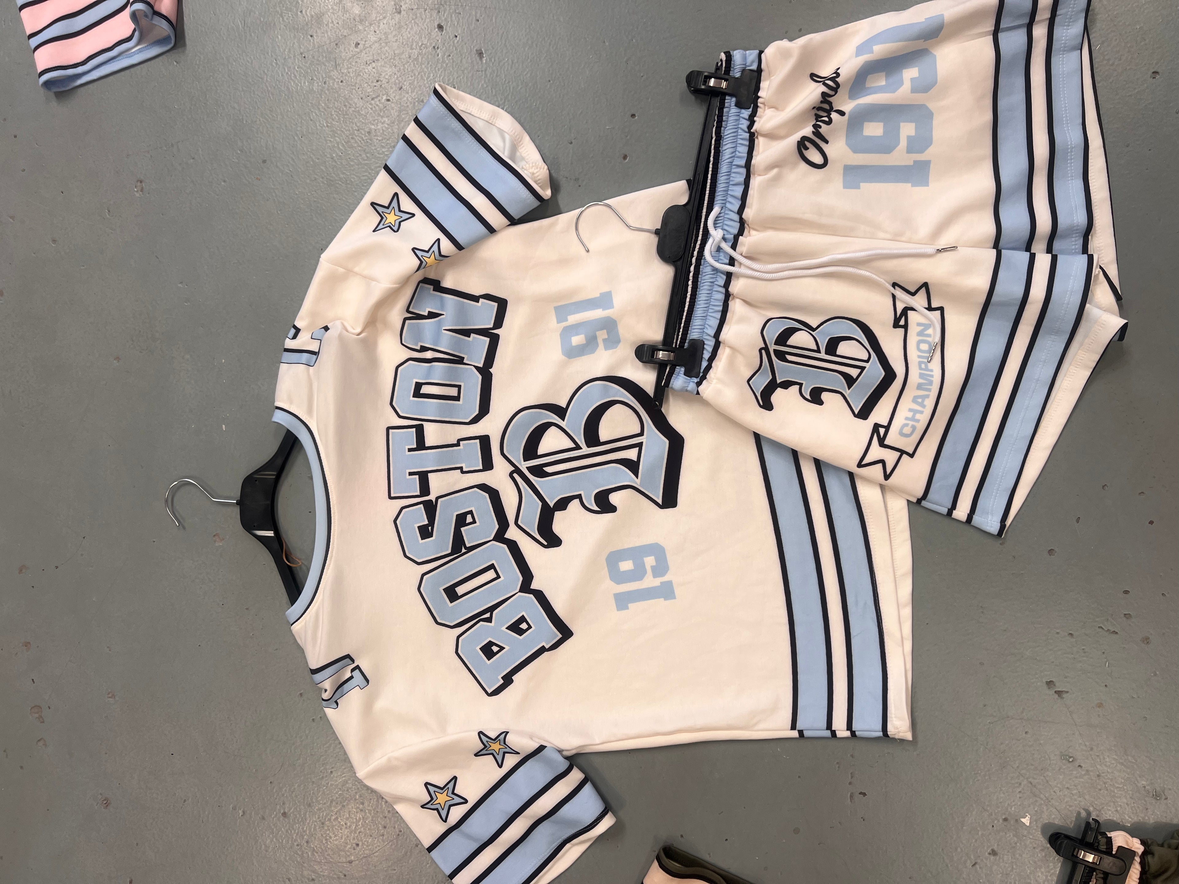 Boston jersey and short set