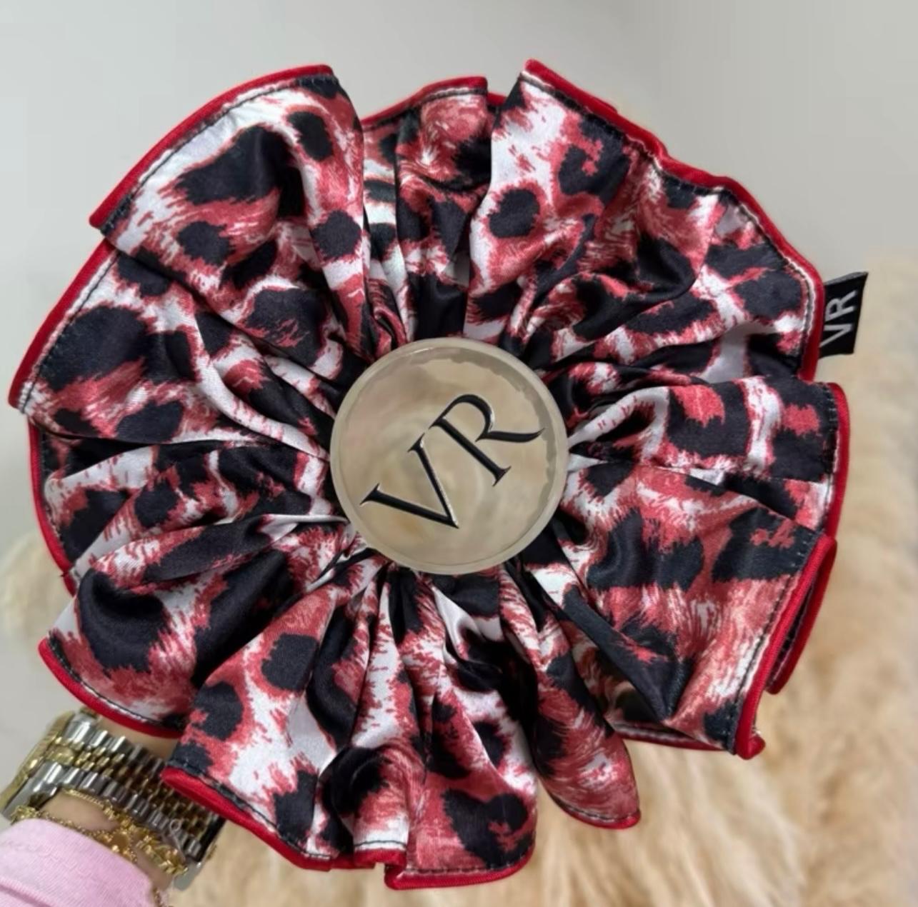 Raye XXL Scrunchie - Red Leopard Print