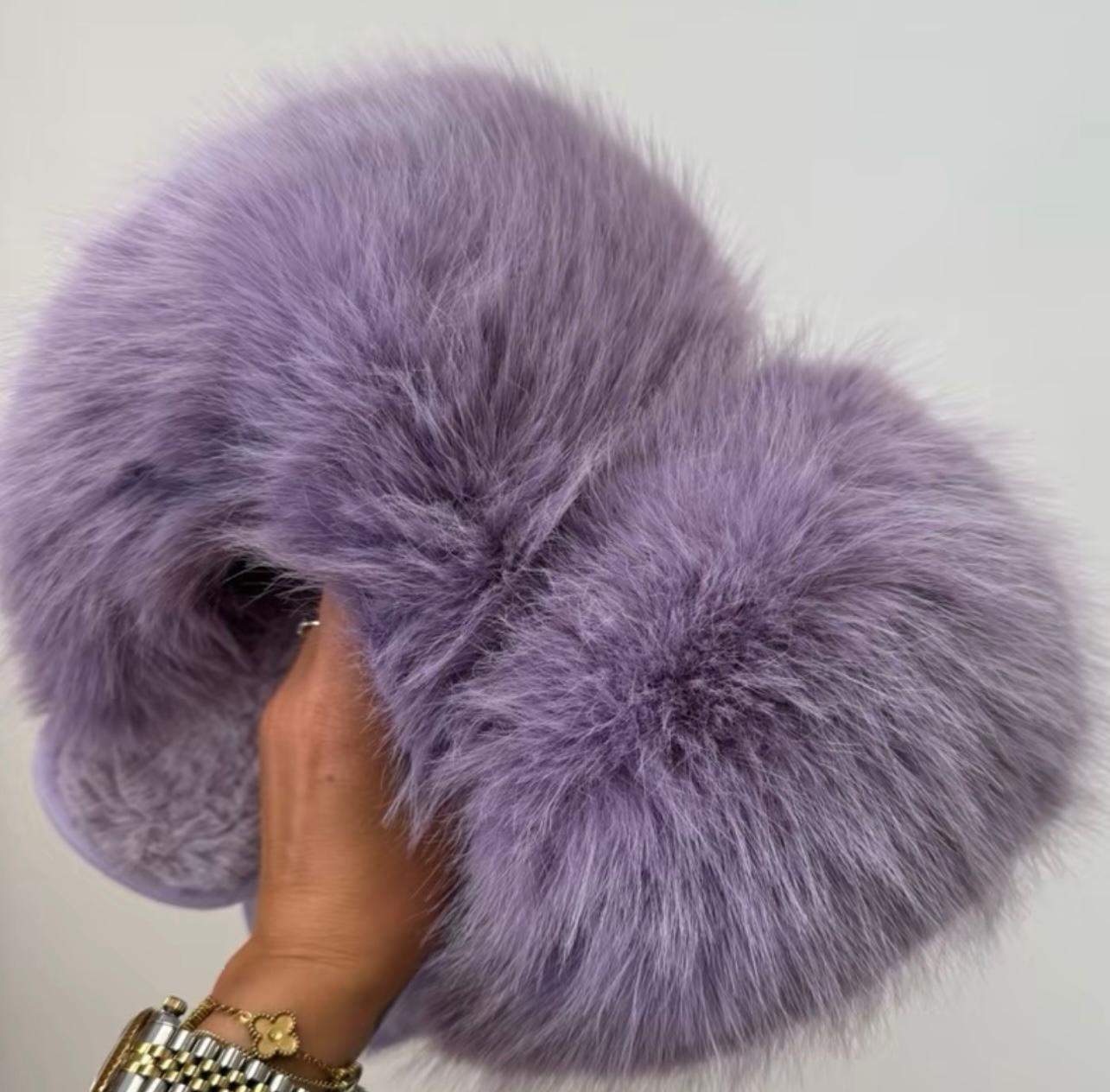 Queenie Extreme Faux Fur Slippers - Limited Edition Lilac