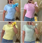 VICTORIA ROSE DOUBLE LINED (SHORT SLEEVE) BASIC T-SHIRT