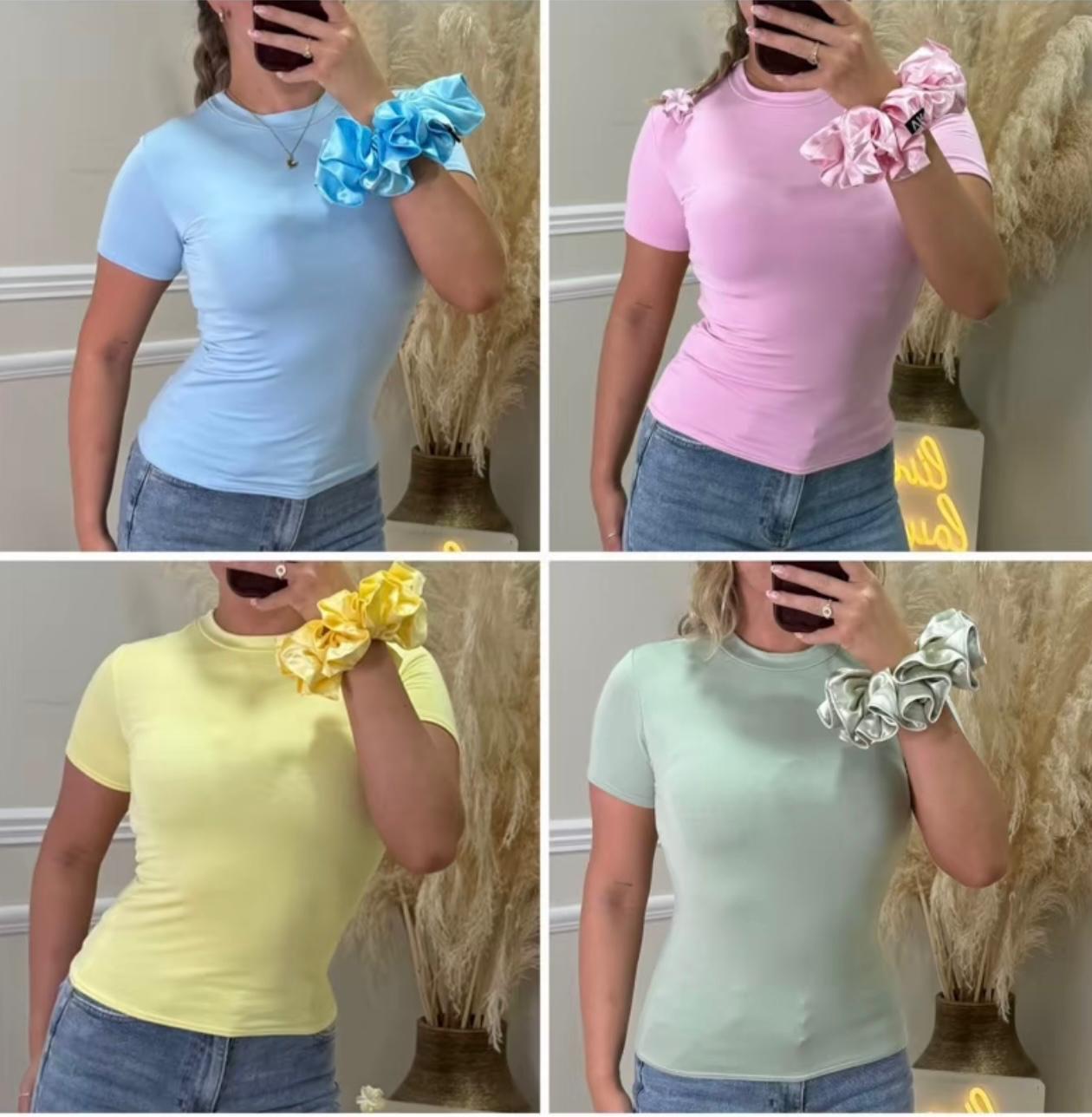 VICTORIA ROSE DOUBLE LINED (SHORT SLEEVE) BASIC T-SHIRT