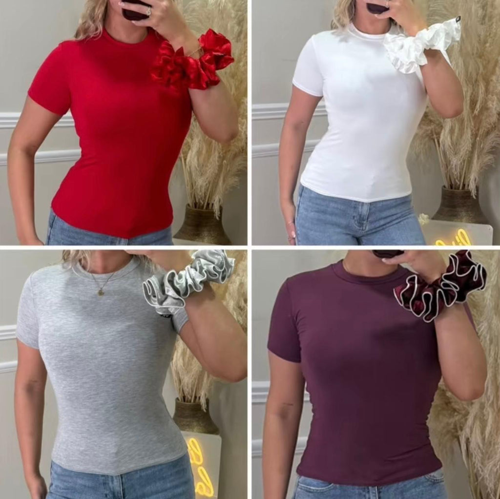 VICTORIA ROSE DOUBLE LINED (SHORT SLEEVE) BASIC T-SHIRT