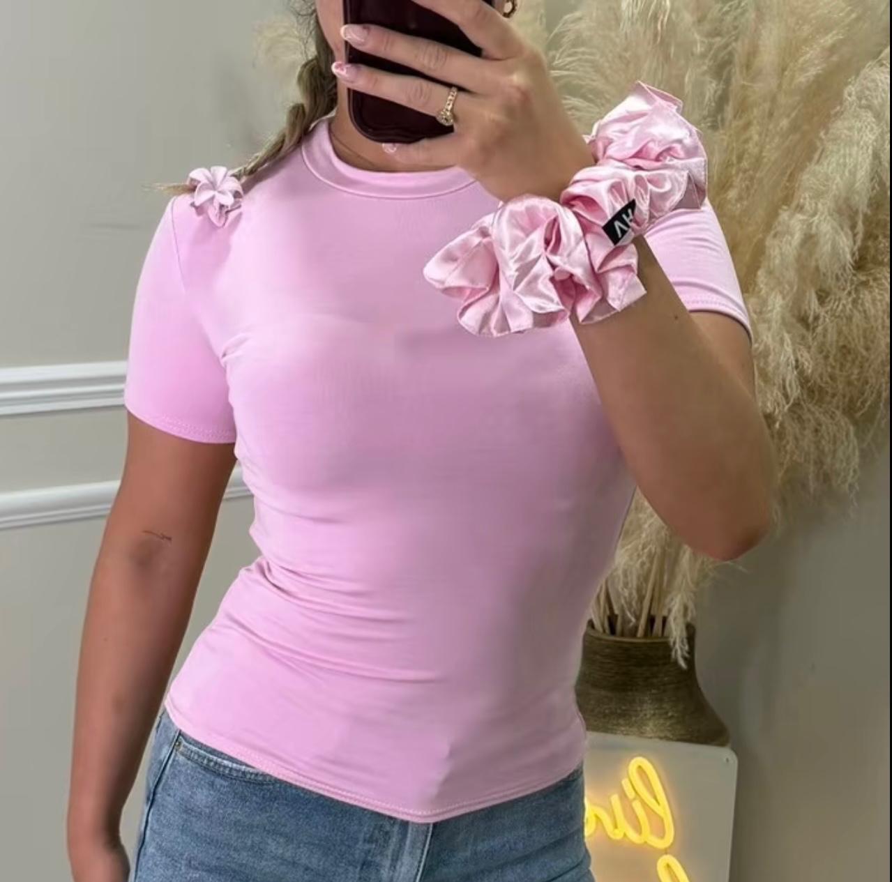 VICTORIA ROSE DOUBLE LINED (SHORT SLEEVE) BASIC T-SHIRT