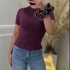 VICTORIA ROSE DOUBLE LINED (SHORT SLEEVE) BASIC T-SHIRT