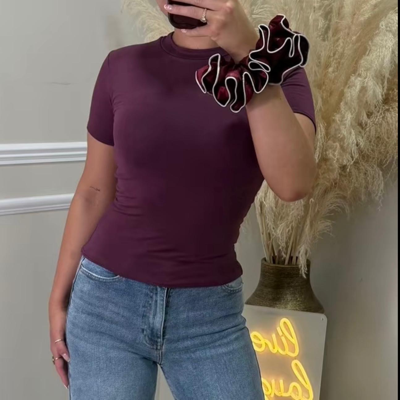 VICTORIA ROSE DOUBLE LINED (SHORT SLEEVE) BASIC T-SHIRT