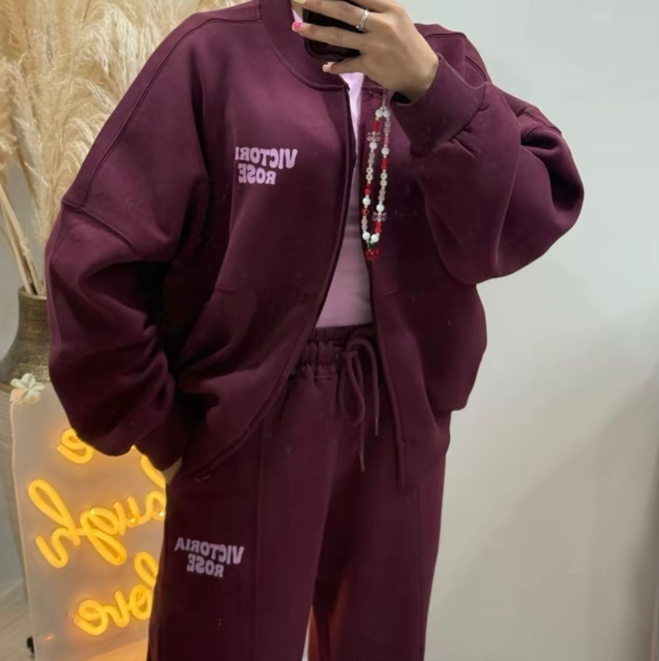 BURGUNDY/PINK VICTORIA ROSE TRACKSUIT LIMITED EDITION SIZES 4-24