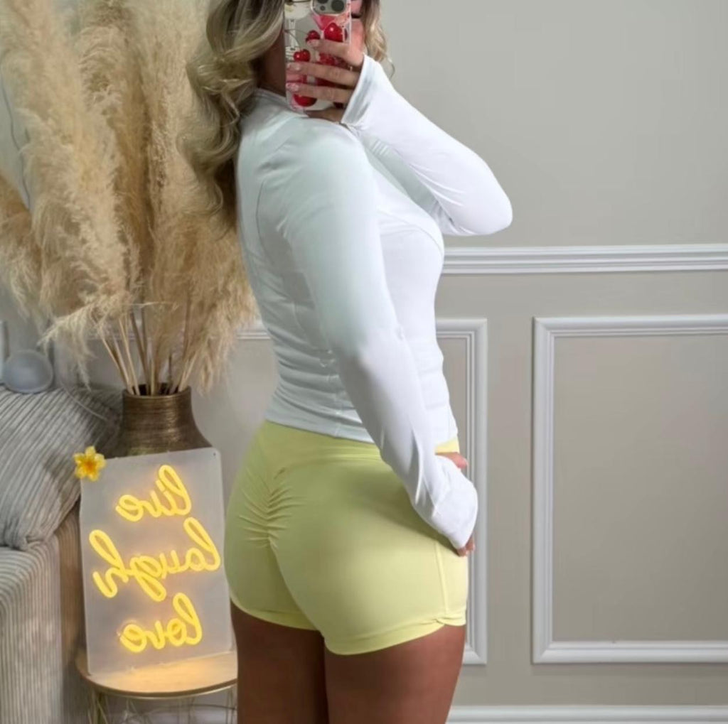 JUST RUCHED BUM SHORTS - MULTIPLE COLOURS